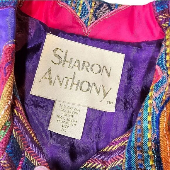 Shannon Anthony Vintage Embroidered Beaded Colourful Patchwork Jacket XLarge - Picture 4 of 11